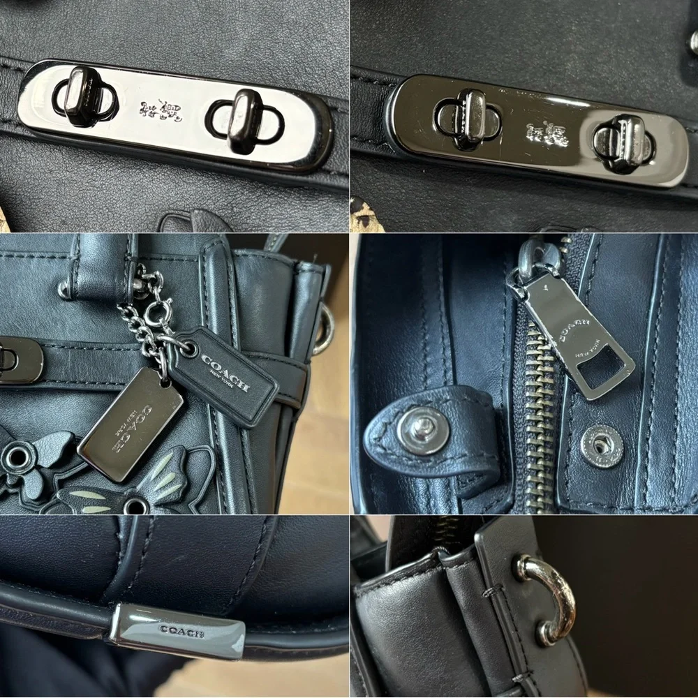 COACH Butterfly Applique Swagger 27 in Glovetanned Leather